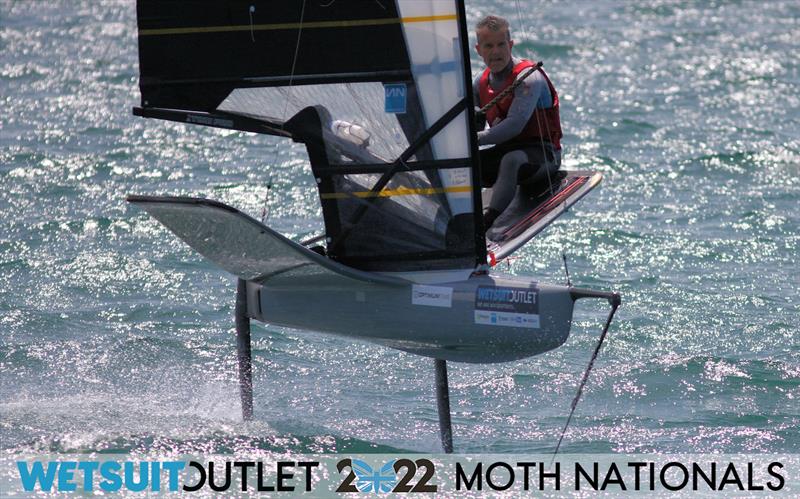 Mike Lennon on Day 2 of the 2022 Wetsuit Outlet UK Moth Class Nationals at the WPNSA photo copyright Mark Jardine / IMCA UK taken at Weymouth & Portland Sailing Academy and featuring the International Moth class