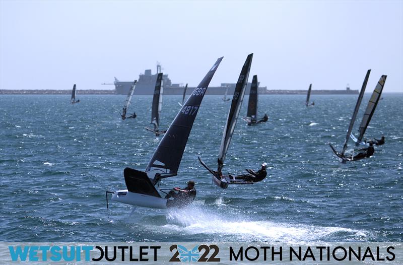 Philip Rees on Day 2 of the 2022 Wetsuit Outlet UK Moth Class Nationals at the WPNSA photo copyright Mark Jardine / IMCA UK taken at Weymouth & Portland Sailing Academy and featuring the International Moth class
