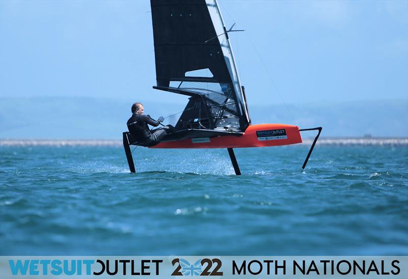 Ed Redfearn on Day 3 of the 2022 Wetsuit Outlet UK Moth Class Nationals at the WPNSA photo copyright Mark Jardine / IMCA UK taken at Weymouth & Portland Sailing Academy and featuring the International Moth class