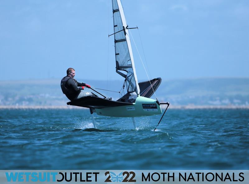 Gareth Davies on Day 3 of the 2022 Wetsuit Outlet UK Moth Class Nationals at the WPNSA photo copyright Mark Jardine / IMCA UK taken at Weymouth & Portland Sailing Academy and featuring the International Moth class