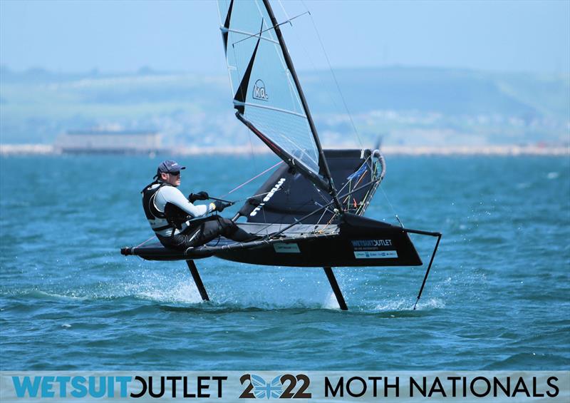 Jonathan Peats on Day 3 of the 2022 Wetsuit Outlet UK Moth Class Nationals at the WPNSA photo copyright Mark Jardine / IMCA UK taken at Weymouth & Portland Sailing Academy and featuring the International Moth class