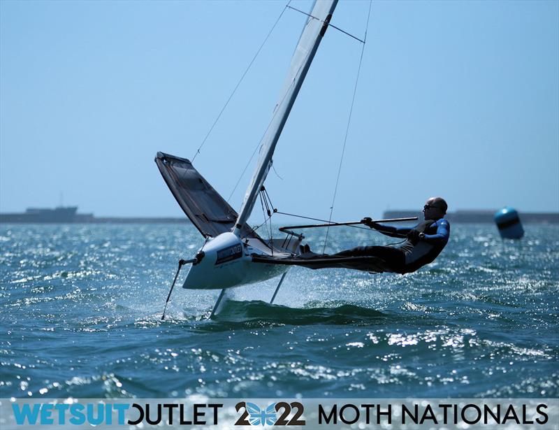 Jeremy Hartley on Day 3 of the 2022 Wetsuit Outlet UK Moth Class Nationals at the WPNSA photo copyright Mark Jardine / IMCA UK taken at Weymouth & Portland Sailing Academy and featuring the International Moth class