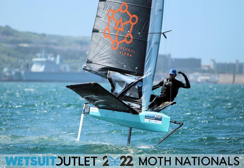 James Phare on Day 3 of the 2022 Wetsuit Outlet UK Moth Class Nationals at the WPNSA photo copyright Mark Jardine / IMCA UK taken at Weymouth & Portland Sailing Academy and featuring the International Moth class