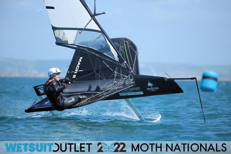 Kay Myerscough on Day 3 of the 2022 Wetsuit Outlet UK Moth Class Nationals at the WPNSA photo copyright Mark Jardine / IMCA UK taken at Weymouth & Portland Sailing Academy and featuring the International Moth class