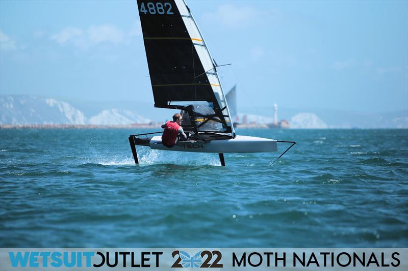 Nicolai Jacobsen on Day 3 of the 2022 Wetsuit Outlet UK Moth Class Nationals at the WPNSA photo copyright Mark Jardine / IMCA UK taken at Weymouth & Portland Sailing Academy and featuring the International Moth class