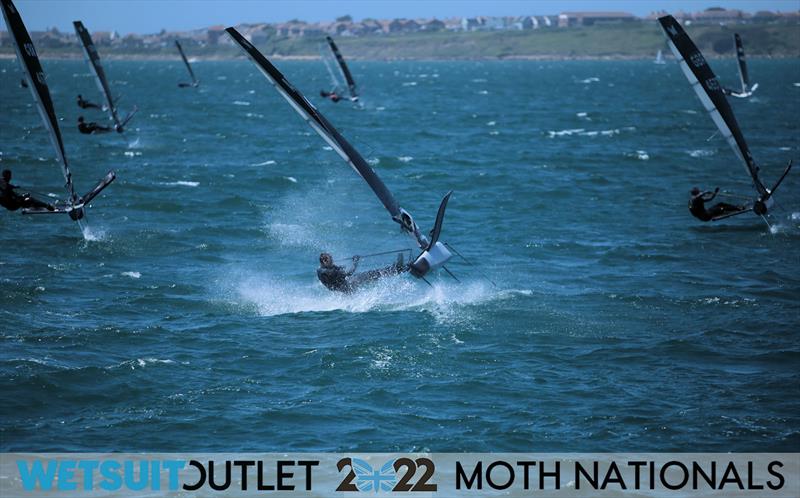 Max Godfroy on Day 3 of the 2022 Wetsuit Outlet UK Moth Class Nationals at the WPNSA photo copyright Mark Jardine / IMCA UK taken at Weymouth & Portland Sailing Academy and featuring the International Moth class