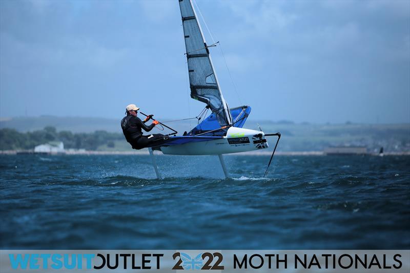 Paul Myerscough on Day 3 of the 2022 Wetsuit Outlet UK Moth Class Nationals at the WPNSA photo copyright Mark Jardine / IMCA UK taken at Weymouth & Portland Sailing Academy and featuring the International Moth class