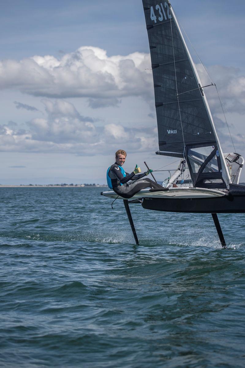 Fionn Conway in a Mach 2.6 during the 2022 Irish Moth Nationals at Dun Laoghaire photo copyright Sean Hannon  / @sean_hannon1  taken at Royal St George Yacht Club and featuring the International Moth class