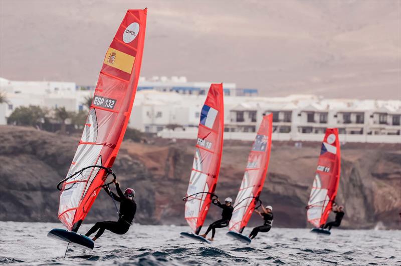 Spain's Nicole Van Der Velden surprised with a fourth-place - Lanzarote International Regatta 2022 photo copyright Sailing Energy taken at  and featuring the iQFoil class