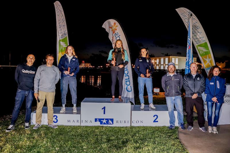 Women's podium - Lanzarote International Regatta 2022 photo copyright Sailing Energy taken at  and featuring the iQFoil class