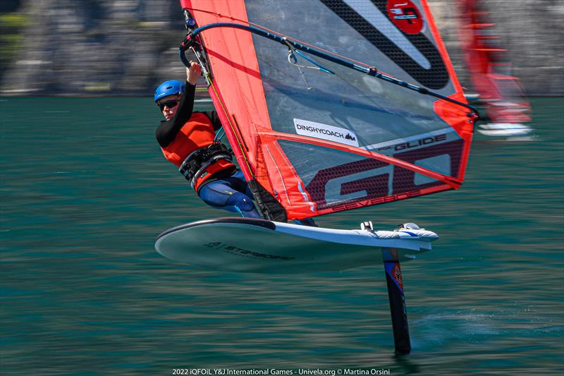 iQFOiL Youth & Junior International Games 2022 Day 2 photo copyright Martina Orsini taken at Campione Univela and featuring the iQFoil class