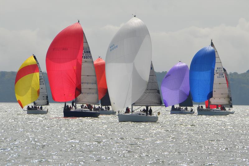 IRC3 and J109s on day 6 of the Brooks Macdonald Warsash Spring Series photo copyright Iain Mcluckie taken at Warsash Sailing Club and featuring the IRC class