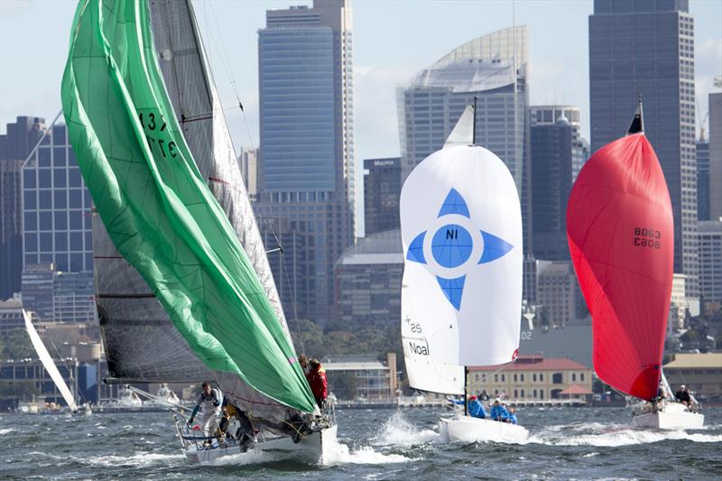 A gusty, windy day on Sydney Harbour in race 3 of the CYCA Land Rover Winter Series photo copyright David Brogan / www.sailpix.com.au taken at Cruising Yacht Club of Australia and featuring the IRC class