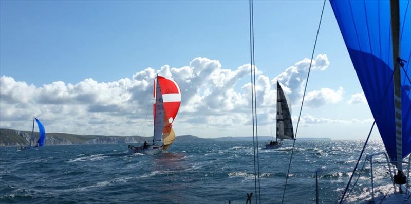 Close competition downwind in SORC Channel Week 2015 photo copyright SORC taken at Solo Offshore Racing Club and featuring the IRC class