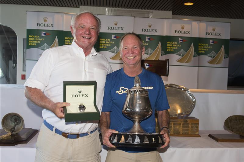 Victor Wild and Norman Davant of 'Bud' accepting the St. Francis Perpetual Trophy in the Rolex Big Boat Series photo copyright Rolex / Kurt Arrigo taken at St. Francis Yacht Club and featuring the IRC class