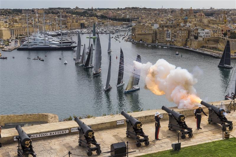 The Saluting Battery cannons mark the start of the Rolex Middle Sea Race photo copyright Rolex / Carlo Borlenghi taken at Royal Malta Yacht Club and featuring the IRC class