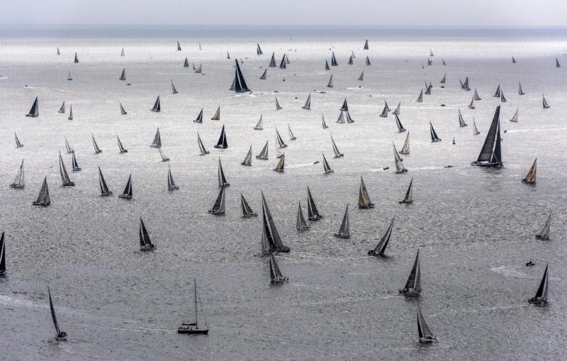 Record breaking Rolex Fastnet Race fleet converges at The Needles before heading out into the English Channel photo copyright Rolex / Kurt Arrig taken at Royal Ocean Racing Club and featuring the IRC class