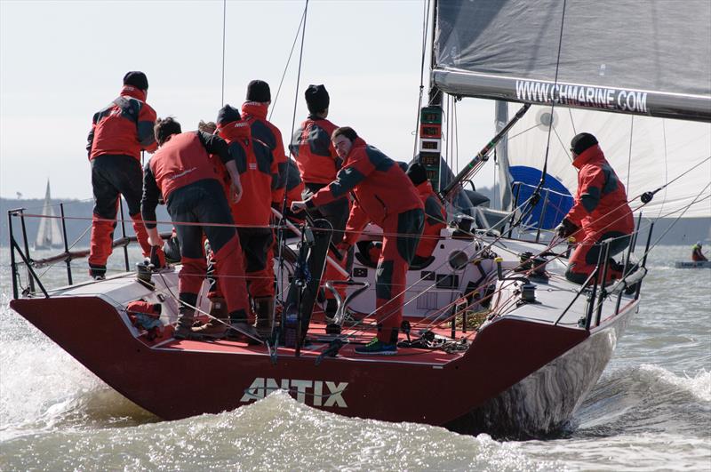 IRC1 class winner Antix (Ker 40) racing in the 2015 Warsash Spring Series photo copyright Iain McLuckie taken at Warsash Sailing Club and featuring the IRC class