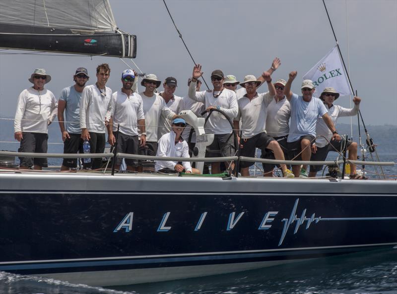 Line honours for Alive in the Rolex China Sea Race 2016 photo copyright Rolex / Daniel Forster taken at Royal Hong Kong Yacht Club and featuring the IRC class