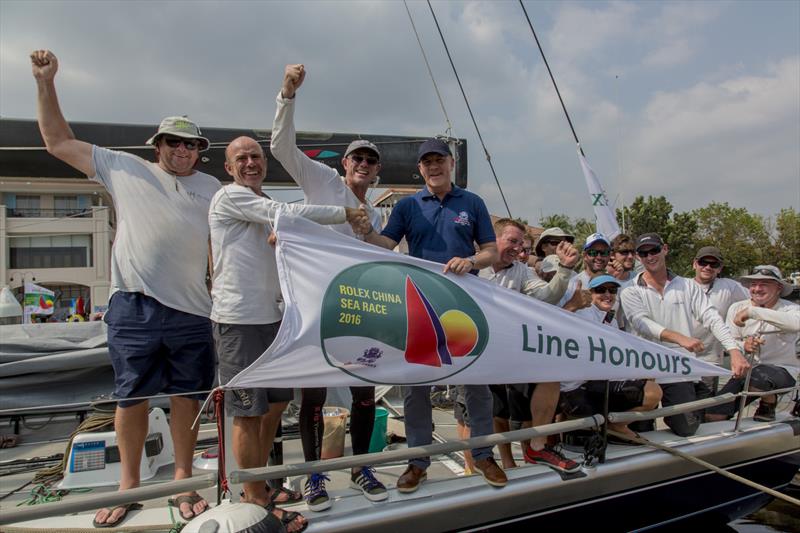 Line honours for Alive in the Rolex China Sea Race 2016 photo copyright Rolex / Daniel Forster taken at Royal Hong Kong Yacht Club and featuring the IRC class