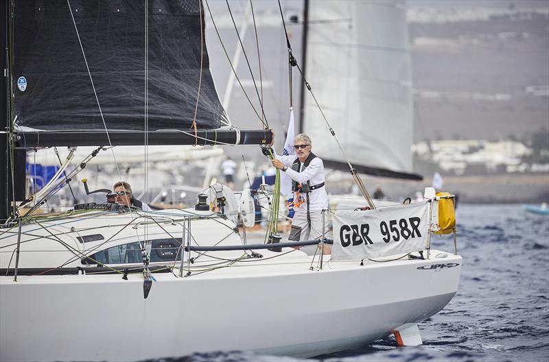 Leaving Lanzarote after the start: Richard Palmer's JPK 10.10 Jangada racing Two Handed with Rupert Holmes in the 4th RORC Transatlantic Race photo copyright RORC / James Mitchell taken at  and featuring the IRC class