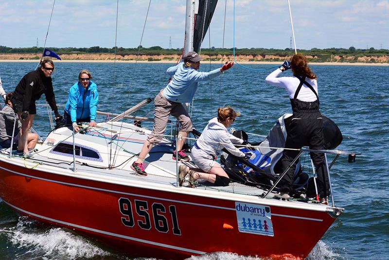 Uproar during the Dubarry Women's Open Keelboat Championship 2018 photo copyright Trevor Pountain taken at Hamble River Sailing Club and featuring the IRC class
