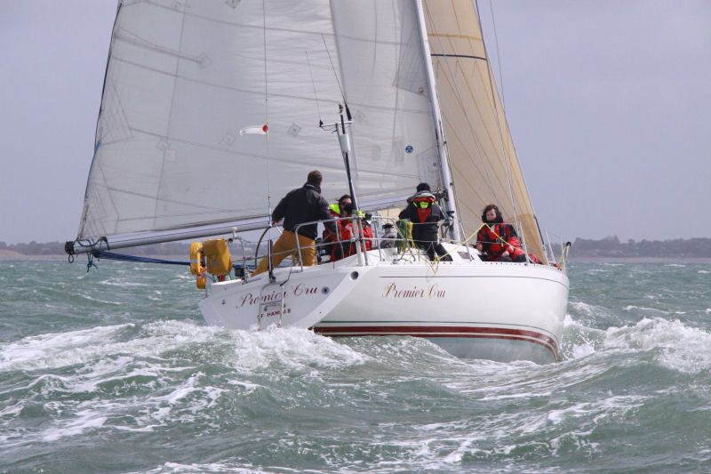 Premier Cru is the first boat home in the inaugural Isle of Wight Challenge in aid of the Roy Castle Lung Cancer Foundation photo copyright Eddie Mays taken at  and featuring the IRC class