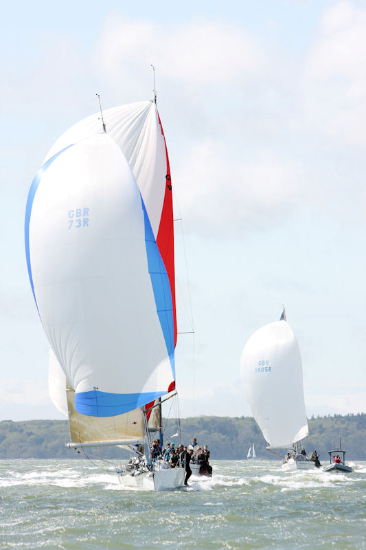 Salvo being pursued by Magical Mystery Tour and Elaine during the Clarkson Cup photo copyright John Greenway taken at Royal Southampton Yacht Club and featuring the IRC class