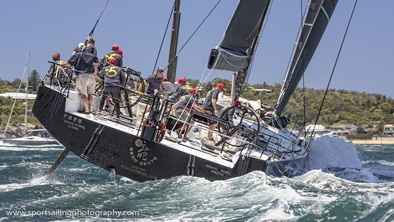 Beau Geste rounding Shark Island in yesterday's SOLAS race photo copyright Beth Morley / www.sportsailingphotography.com taken at Cruising Yacht Club of Australia and featuring the IRC class