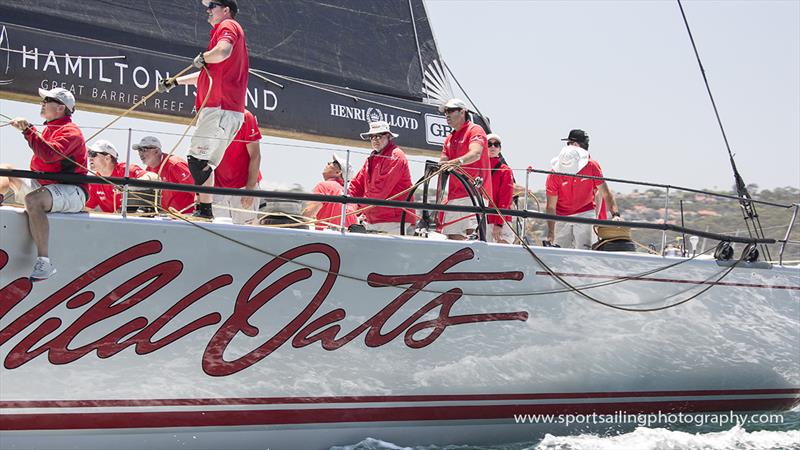 Wild Oats XI, Mark Richards at the helm in yesterday's SOLAS race  - photo © Beth Morley / www.sportsailingphotography.com