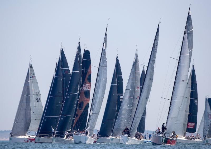 Crowded start to the race for Class B - The Hague Offshore Sailing World Championship 2018 photo copyright Sander van der Borch taken at Jachtclub Scheveningen and featuring the IRC class