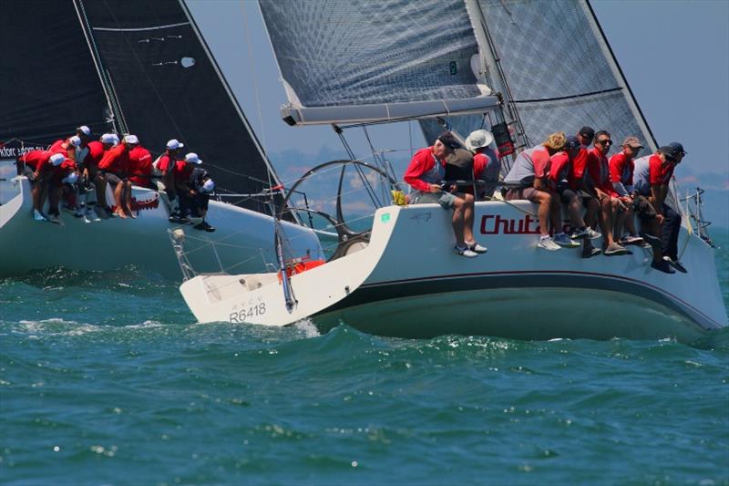 Team Hollywood and Chutzpah, Day 1 - 2019 Saint Moritz by GURNERTM Australian Yachting Championship photo copyright Caitlin Baxter taken at Royal Melbourne Yacht Squadron and featuring the IRC class