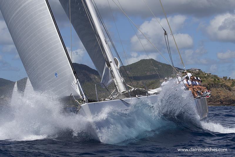 The 112ft (34m) Frers sloop Spiip at the helm - 2019 Superyacht Challenge Antigua photo copyright Claire Matches / www.clairematches.com taken at  and featuring the IRC class