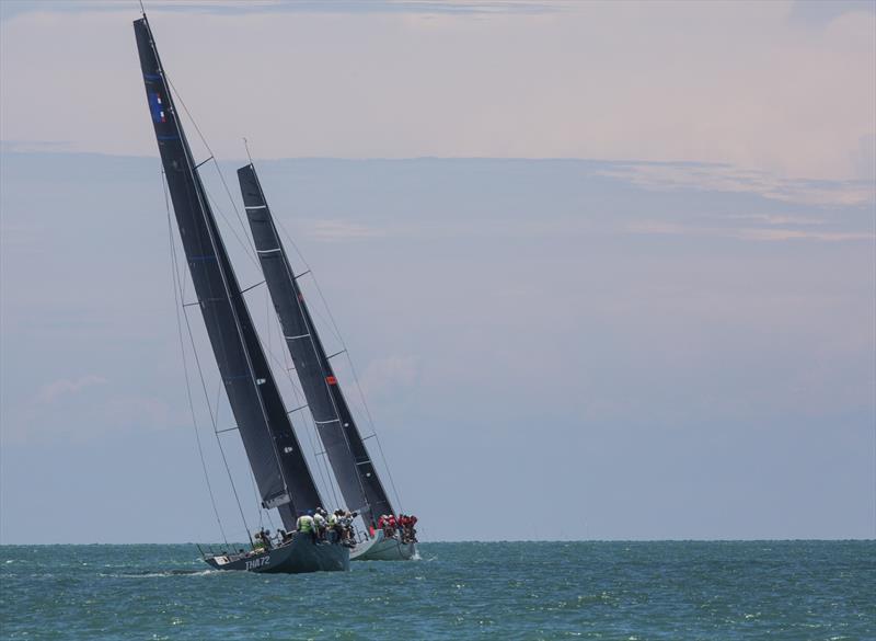 Top of the Gulf Regatta 2019: Team Hollywood and THA72 head for the horizon photo copyright Guy Nowell / Top of the Gulf Regatta taken at Ocean Marina Yacht Club and featuring the IRC class