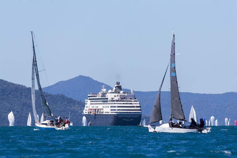 Pacific Aria treated her guests to a spectacle - Airlie Beach Race Week 2019 photo copyright Andrea Francolini taken at Whitsunday Sailing Club and featuring the IRC class