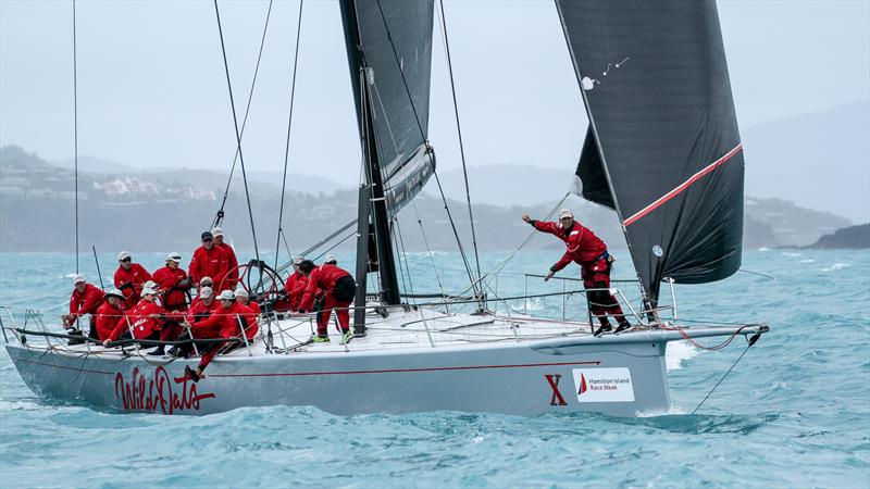 More foredeck semaphore - Wild Oats X in thre final second of pre-start - Day 6 - Hamilton Island Race Week, August 24, 2019 - photo © Richard Gladwell