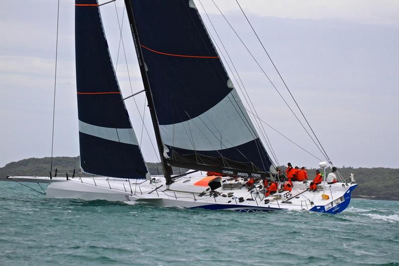 CQS at the start of the 2016 White Island race start - she set the monohull record for the 350nm course photo copyright Richard Gladwell taken at Royal Akarana Yacht Club and featuring the IRC class