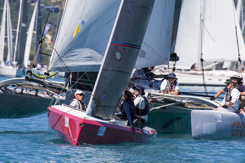 Multis mix it with monohulls in last year's mass start - Airlie Beach Race Week photo copyright Andrea Francolini taken at Whitsunday Sailing Club and featuring the IRC class