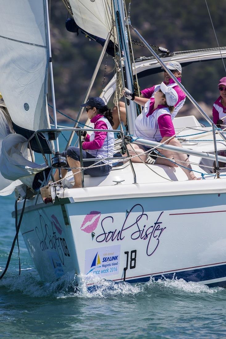 Soul Sister crew in race mode - SeaLink Magnetic Island Race Week photo copyright Andrea Francolini taken at Townsville Yacht Club and featuring the IRC class