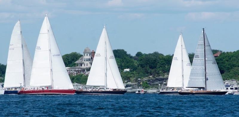 The Bermuda Race fleet leaves Newport's East Passage to start the 2018 Race photo copyright Dan Nerney taken at Royal Bermuda Yacht Club and featuring the IRC class