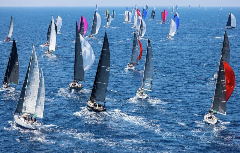 The Rolex Giraglia fleet offer a stunning spectacle following the start of the 241-nautical mile offshore race from Sanremo photo copyright Carlo Borlenghi taken at Yacht Club Sanremo and featuring the IRC class