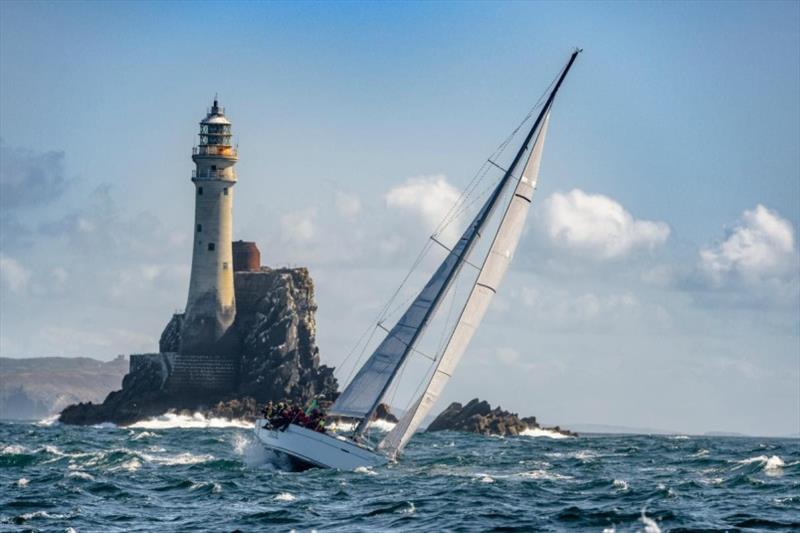 The rounding of the Fastnet Rock is a memorable moment for every competitor photo copyright Kurt Arrigo / Rolex taken at Royal Ocean Racing Club and featuring the IRC class