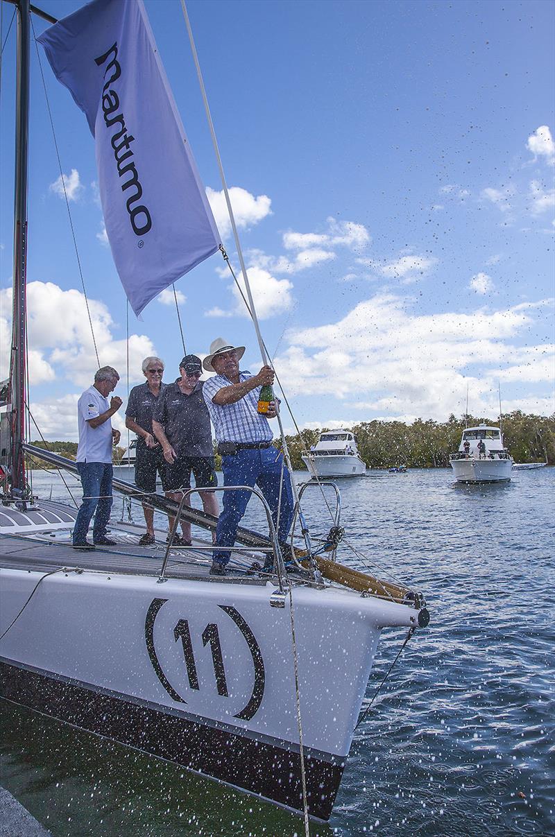 Gold Coast Mayor, Tom Tate, lets the Champagne fly photo copyright Maritimo taken at  and featuring the IRC class