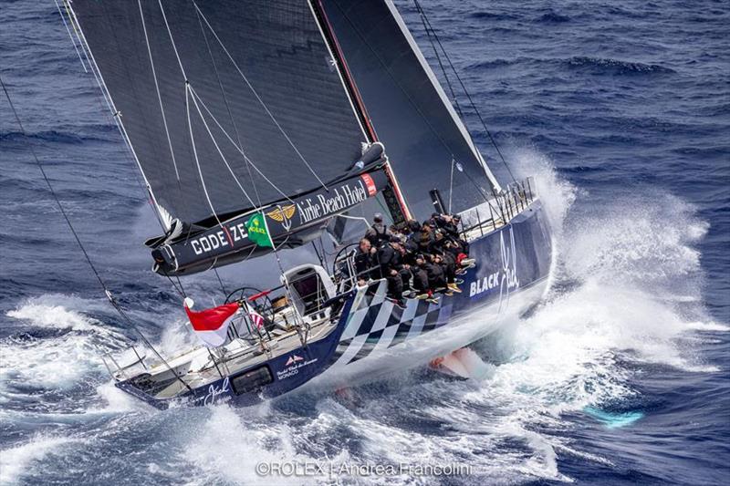 Black Jack leads LawConnect in the battle for Line Honours photo copyright Rolex / Andrea Francolini taken at Cruising Yacht Club of Australia and featuring the IRC class
