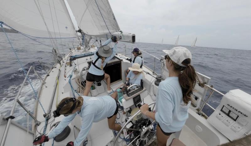 Jocelyn Mclaren's all-women crew competing in the Club Class at Antigua Sailing Week for the first time in her C&C 38 Landfall Belafonte on Locman Italy Women's Race Day at Antigua Sailing Week photo copyright Innonative taken at Antigua Yacht Club and featuring the IRC class