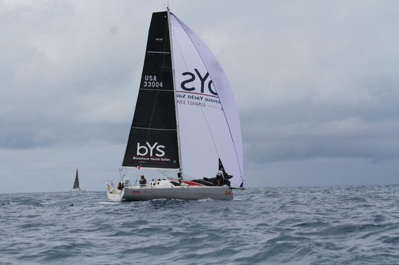 Sara Stone and Cat Hunt get underway Sunday in light air aboard Alchemist at the start of the Return Race from Bermuda photo copyright Roger Mello taken at Royal Bermuda Yacht Club and featuring the IRC class