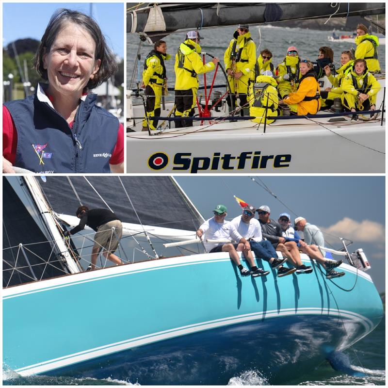 Clockwise from top left: Sheila McCurdy, skipper of Selkie; the crew of Mudratz Racing's Spitfire, and James Phyfe's Digger - photo © Supplied photos