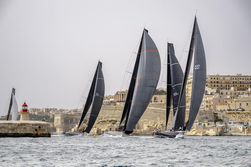 Django HF, Spirit of Malouen, Lucky and Bullitt set sail - Rolex Middle Sea Race - photo © Kurt Arrigo / Rolex