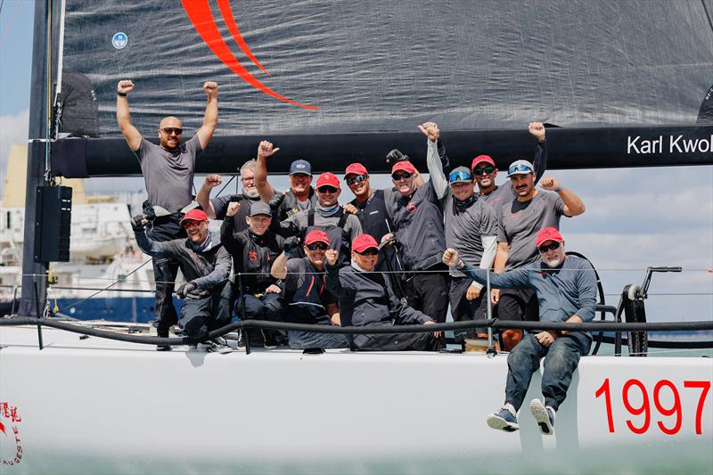 Karl Kwok's Beau Geste celebrate their Britannia Cup win - North Sails Cowes Week Day 5 - photo © Paul Wyeth / www.pwpictures.com