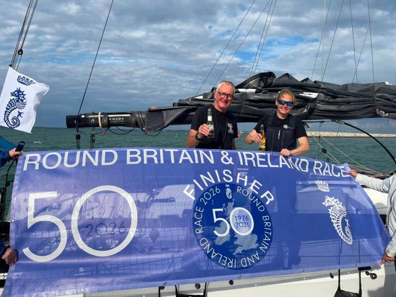 Gavin Howe and Shetlander Maggie Adamson racing double-handed on Tigris - 2026 RORC Round Britain and Ireland Race day 14 - photo © RORC